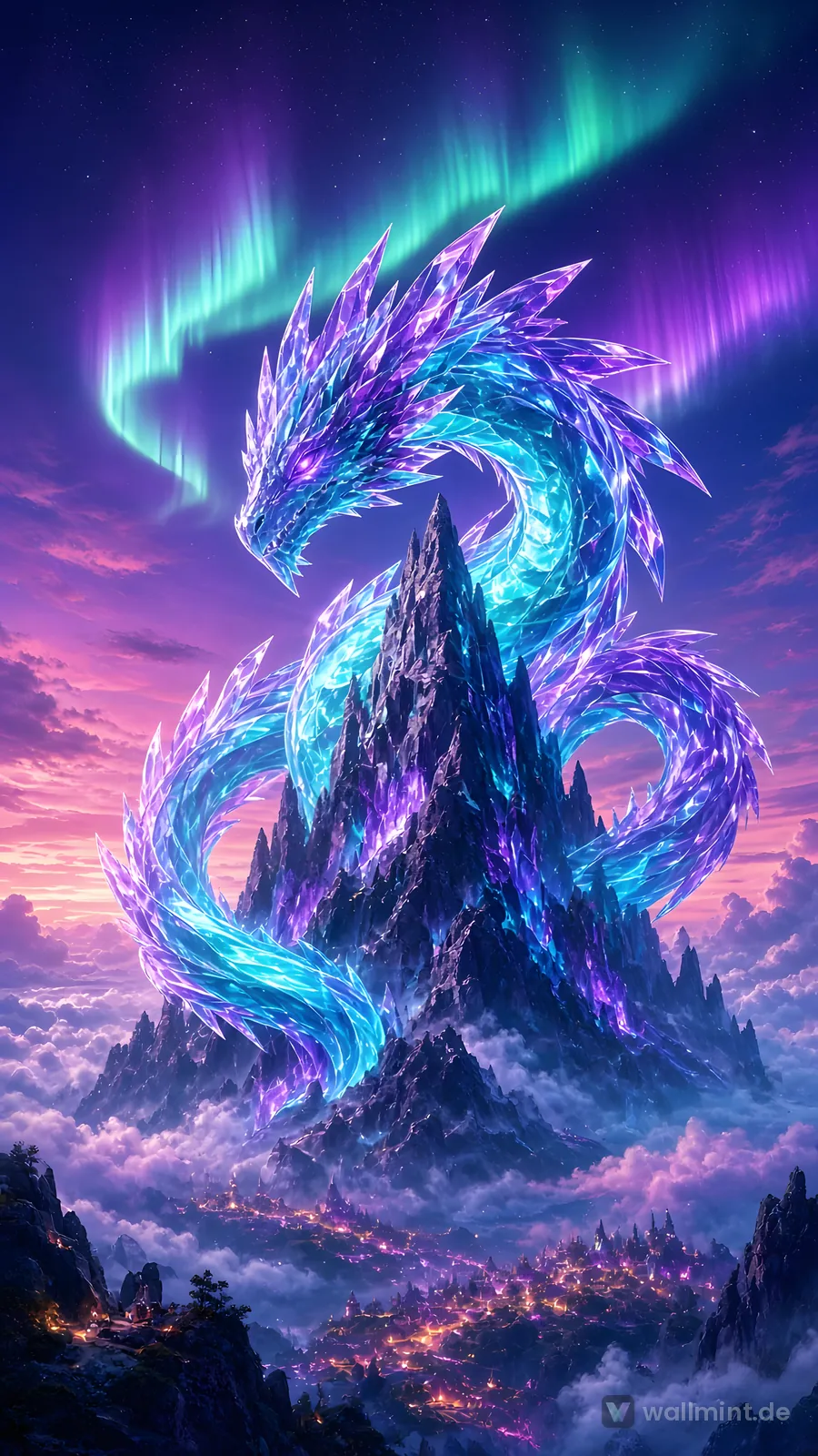 Crystal Dragon fantasy wallpaper – Phone 9:16 / 19.5:9 preview