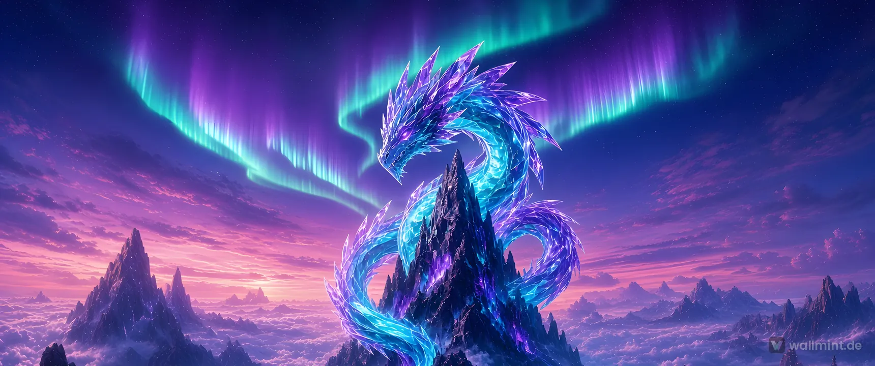 Crystal Dragon fantasy wallpaper – Ultrawide 21:9 preview