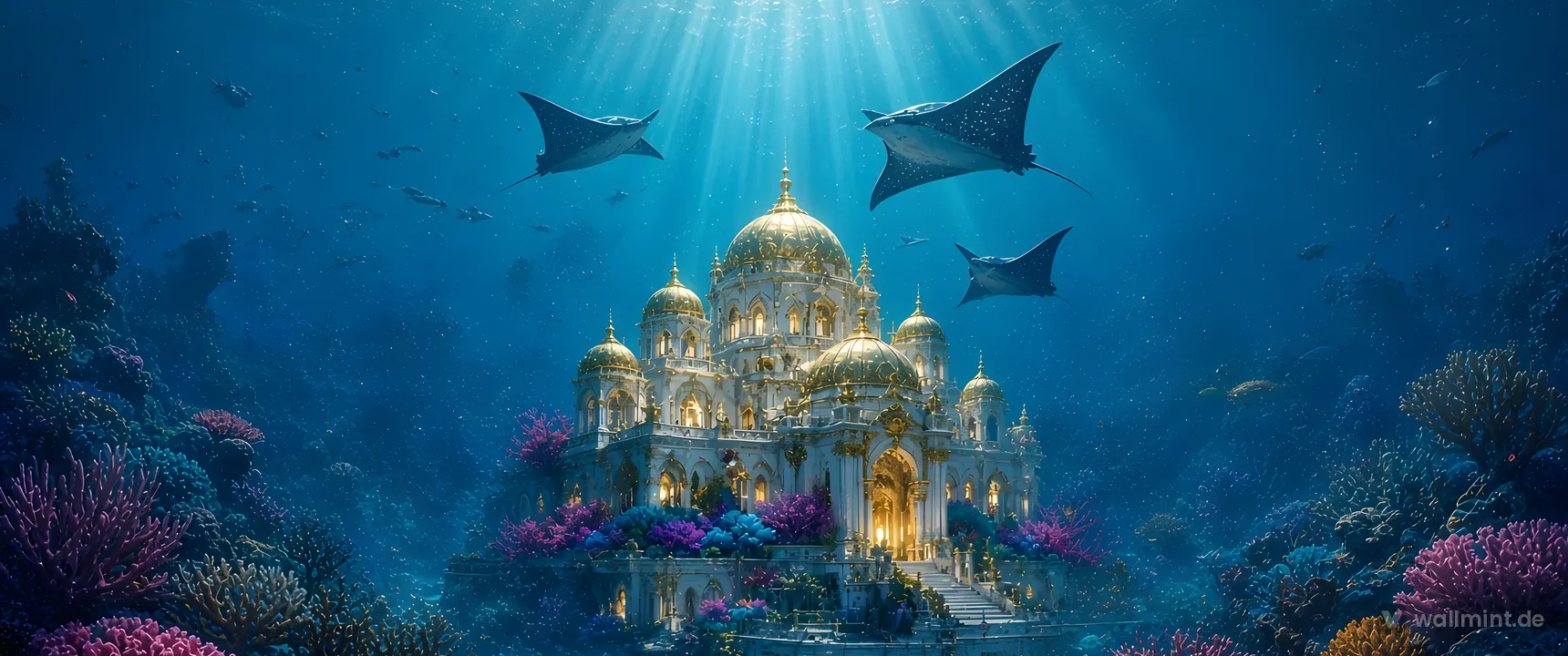 Sunken Palace fantasy wallpaper – Ultrawide 21:9 preview